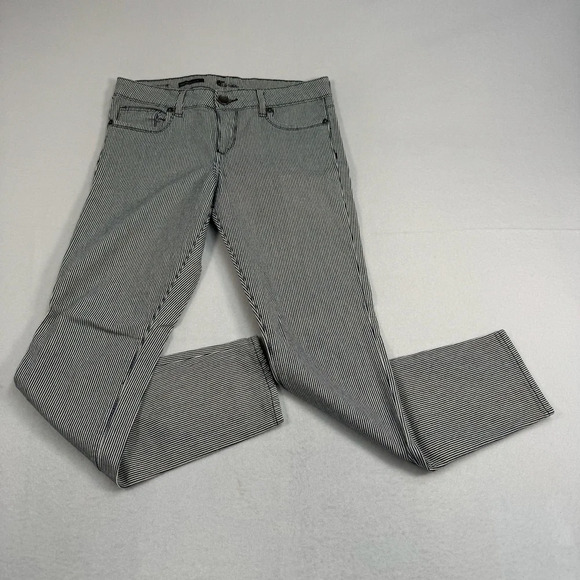 Kut From The Kloth Brigitte Skinny Pants Womens 6 Blue White Stripe Low Rise - Picture 1 of 13